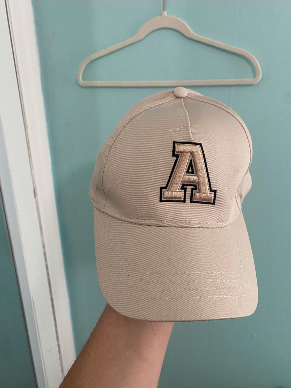 Primark Beige Baseball Cap with 'A' Patch